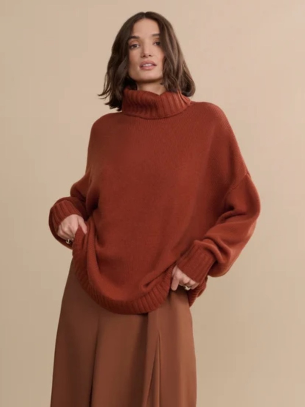 Jenni Kayne NWT Cashmere Porter Turtleneck - Rust